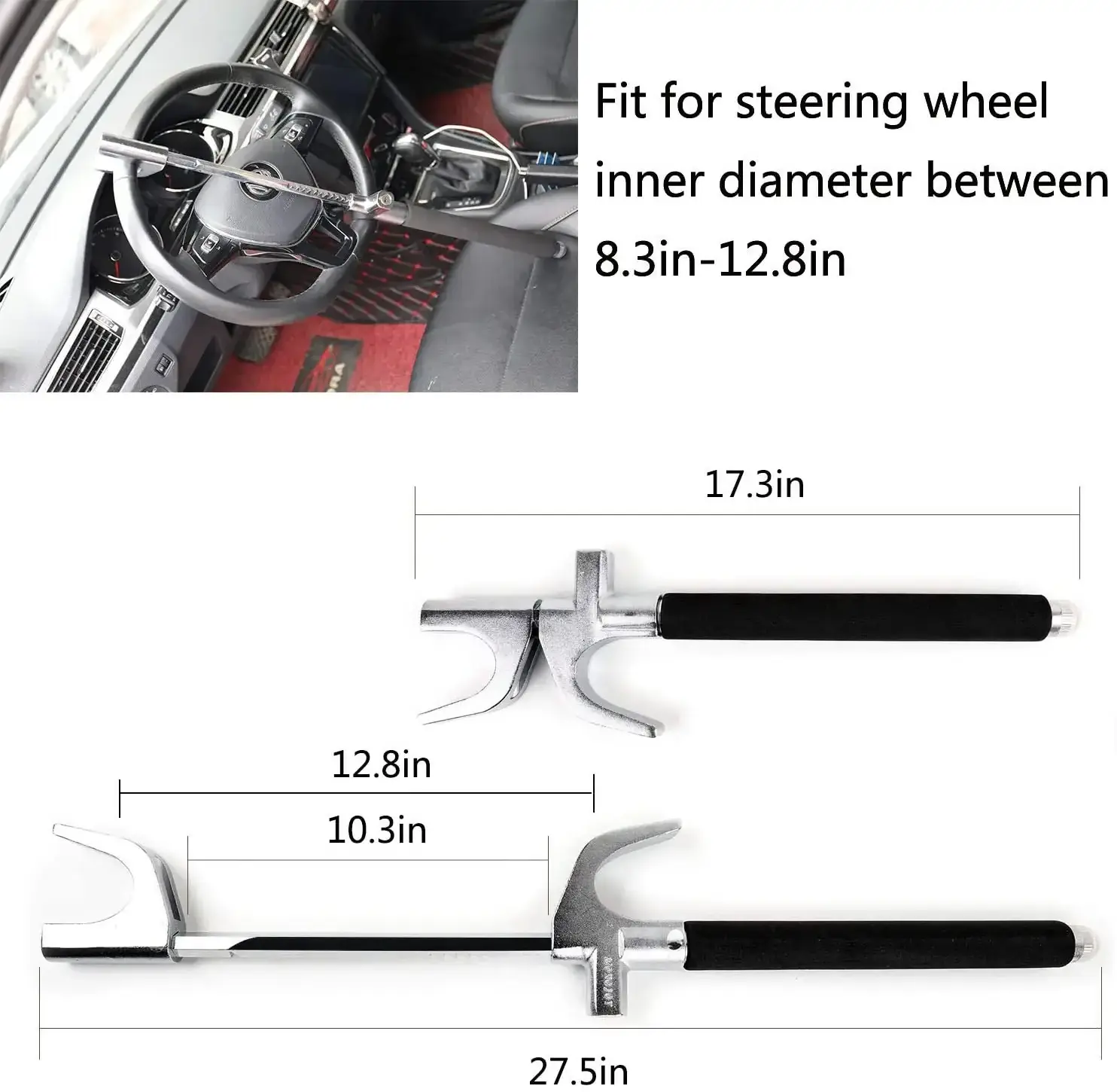 Zhenzhi High Quality Steel Anti Theft Car Steering Wheel Brake Pedal Lock Car Lock Wholesale Cross 3 Keys Steering Lock