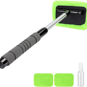 Car Windshield Glass Wash Cloth Microfiber Cleaning Window Tool With Extendable Handle