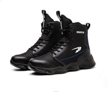 Customized anti-smash and anti-puncture work men's shoes High top breathable safety shoes for men