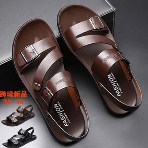 Wholesale And Retail High Quality Men's Leather Outdoor/beach Sandals Thick Sole Summer