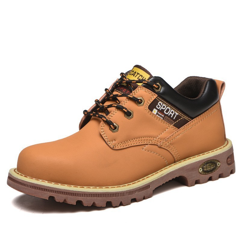 Custom Leather Men Composite Steel Toe Cap Shoes Construction Safety Work Boots For Men Wholesale