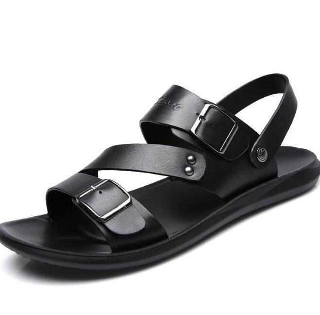 Wholesale And Retail High Quality Men's Leather Outdoor/beach Sandals Thick Sole Summer