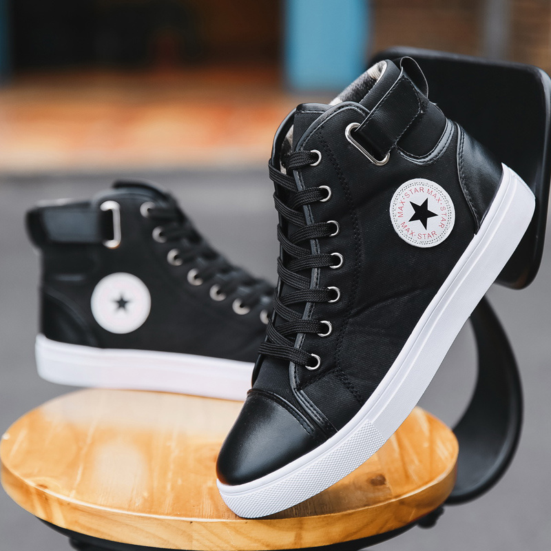 Factory Wholesale Cool Style Boots Men's Canvas Trendy Casual Sport Shoes Leather Sneakers For Men