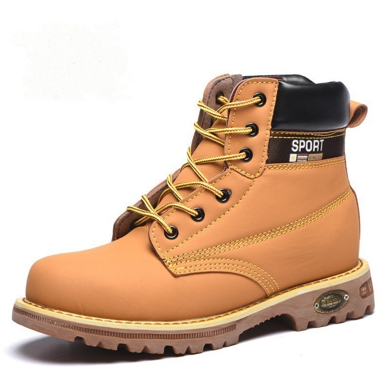 Custom Leather Men Composite Steel Toe Cap Shoes Construction Safety Work Boots For Men Wholesale