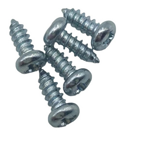 Quick Release Spot Galvanized Carbon Steel PA Pan Head Screw Blue-White Zinc Plated ISO Standard Self Tapping Cross Screw