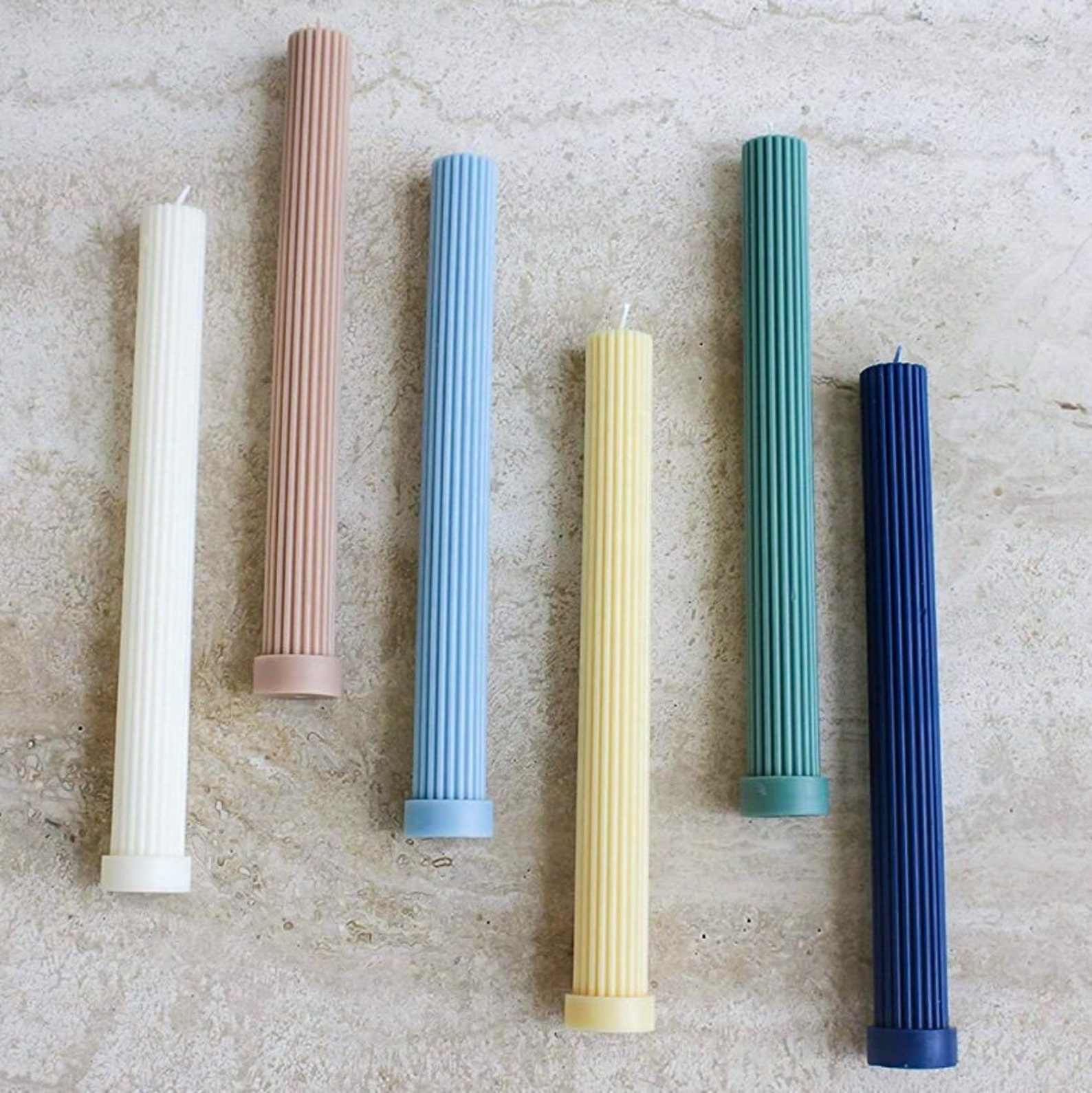 Roman Soy & Beeswax Candle Unscented ribbed candles Home Decor Wedding Gift Table Candle