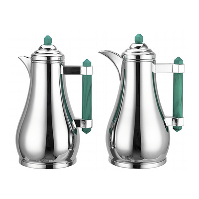 Luxury Arabic Style 1000ml Dallah Coffee Pot Set Insulation Thermos Arabic Flask Teapot for Hotel