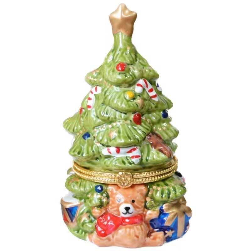 Christmas tree promotional gift ceramic jewelry accessory custom ring holder jewelry stand