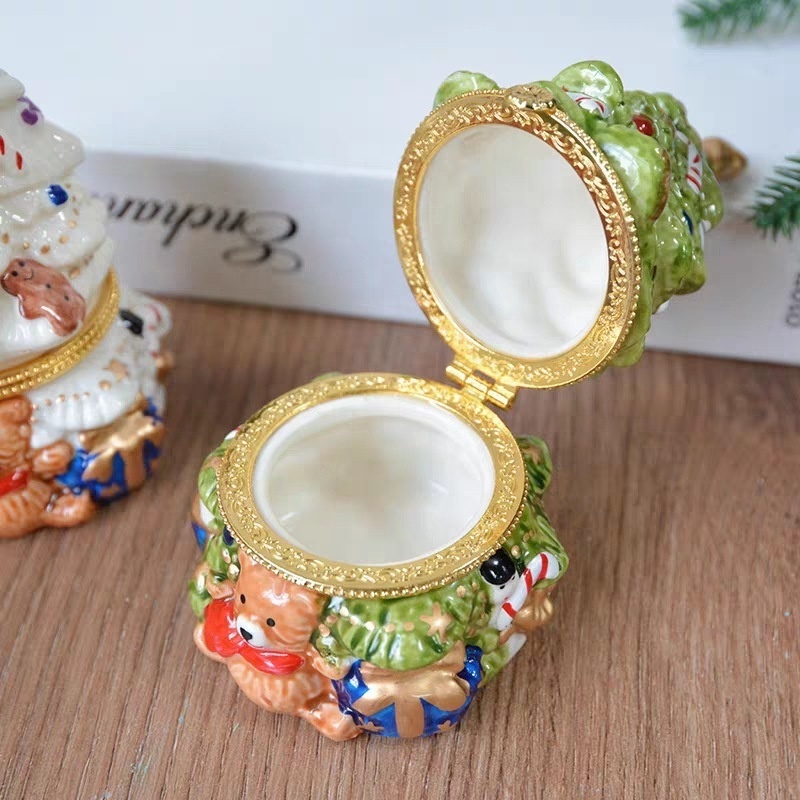 Christmas tree promotional gift ceramic jewelry accessory custom ring holder jewelry stand