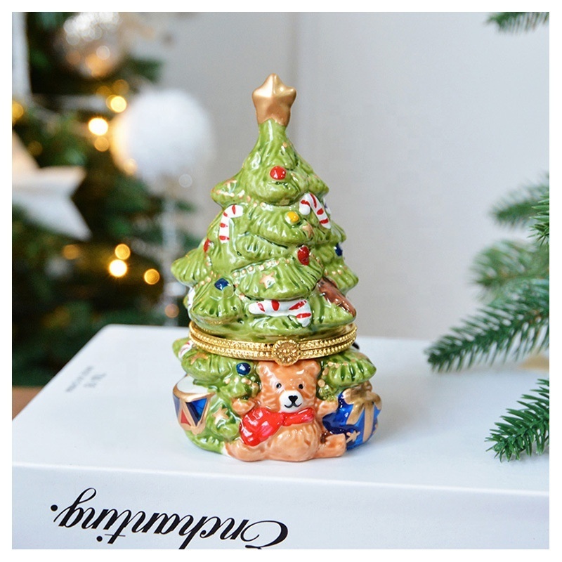 Christmas tree promotional gift ceramic jewelry accessory custom ring holder jewelry stand