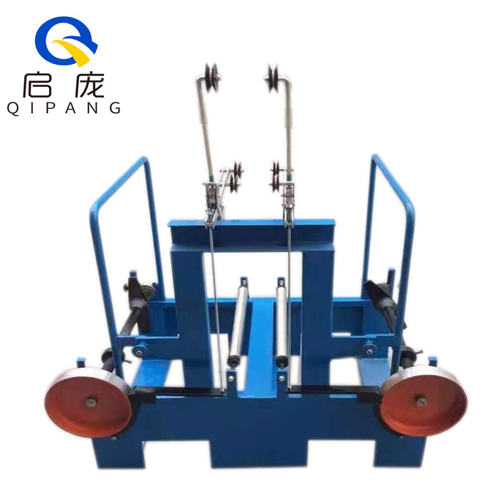 Qipang High Quality wire feeder Reel Passive Tension drum uncoiler 630mm double spool Type cable pay off machine With Shaft