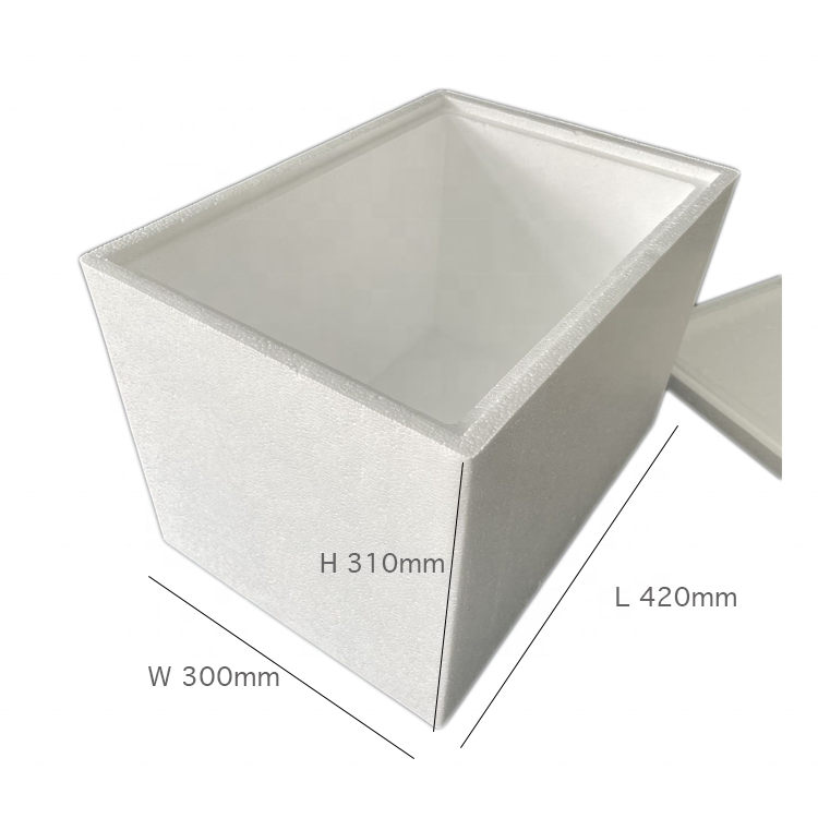 24L EPS Polystyrene Box for Cooler Food L370 X W250 X H260 Mm White Foam Styrofoam Box for Fish EPS Packing Products 20 Pcs 25mm