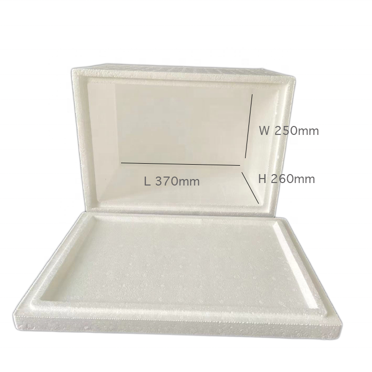 24L EPS Polystyrene Box for Cooler Food L370 X W250 X H260 Mm White Foam Styrofoam Box for Fish EPS Packing Products 20 Pcs 25mm