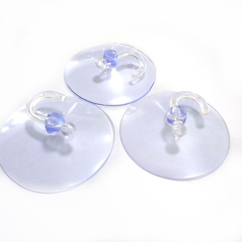 Plastic Transparent PVC Cross Hole Hook Suction Cup For Glass Table Top