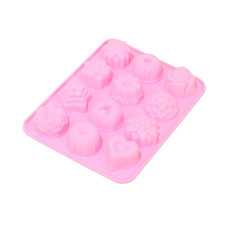 Hot Selling OEM Food Grade BPA Free 3D Flower Christmas Pancake Silicone Cake Molds Wholesale