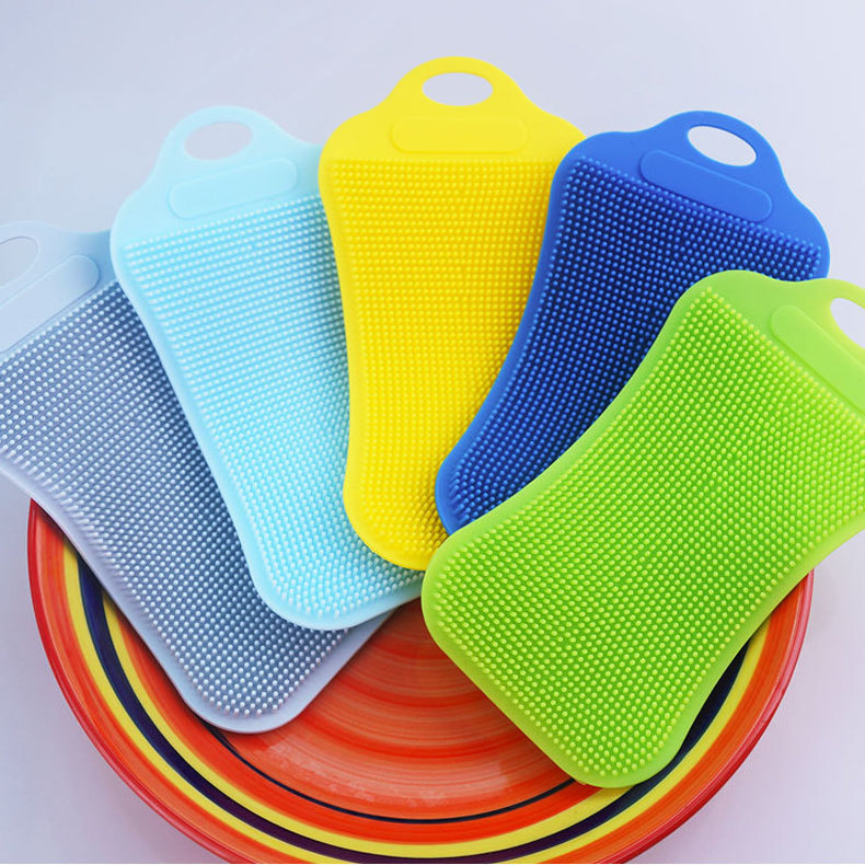 Double-Side Silicone Kitchen Cleaning Brush Dishwasher Sponges  Magic Scrubber Household Brushes Kitchen Accessory