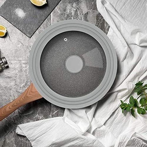 Universal Lid for Pots Pans and Skillets Tempered Glass with Silicone Rim Fits 9.5 to 11 Inch Diameter Cookware Frying Pan Cover