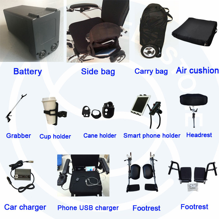 electric power wheelchair parts bags ramps holders cushion