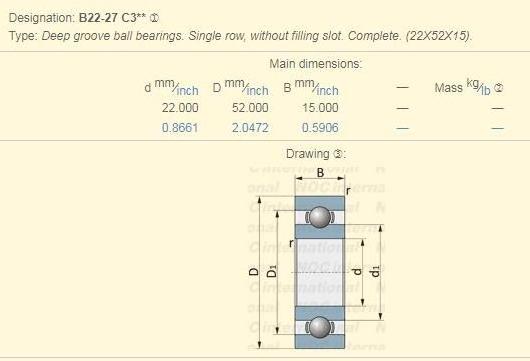 B22-27 C3 Automobile Alternator Bearing B22-27 deep groove ball bearings 22X52X15mm B 22-27