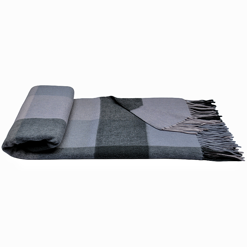 BLUE PHOENIX yak wool throw blanket Eco-friendly tartan plaid checker 1 ply twill cozy soft luxury for bed picnic outdoor