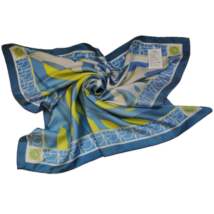 BLUE PHOENIX twill silk scarf 90*90 square digital print cozy luxury twill hand rolled hem new style for lady custom