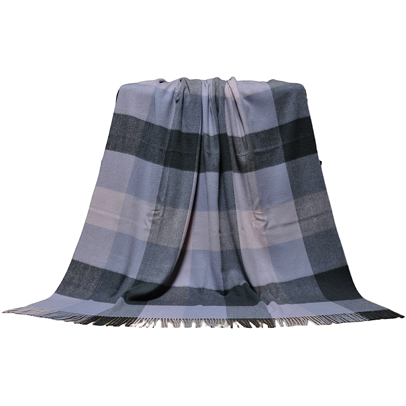 BLUE PHOENIX yak wool throw blanket Eco-friendly tartan plaid checker 1 ply twill cozy soft luxury for bed picnic outdoor