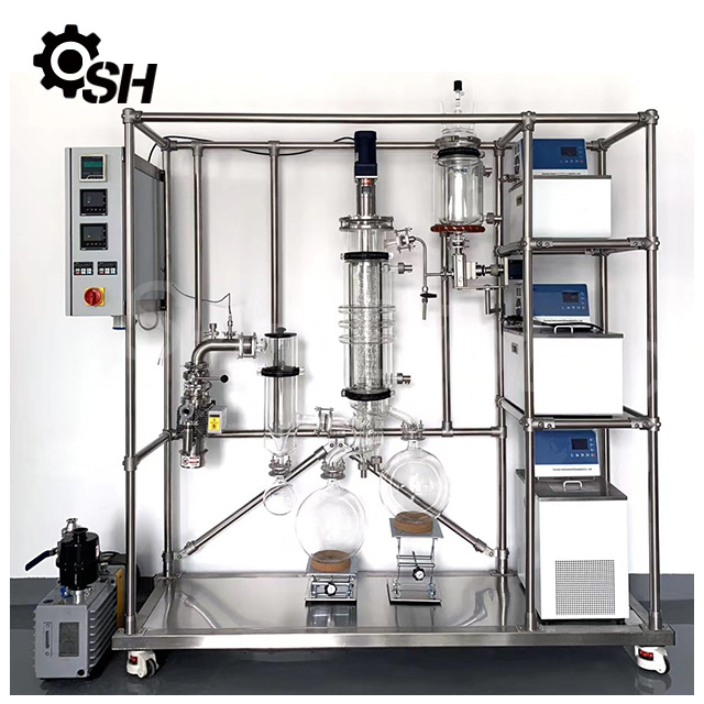 Short Path Oil Equipment Molecular Still Glass Distillation Wiped Film Molecular Distillation System Turnkey