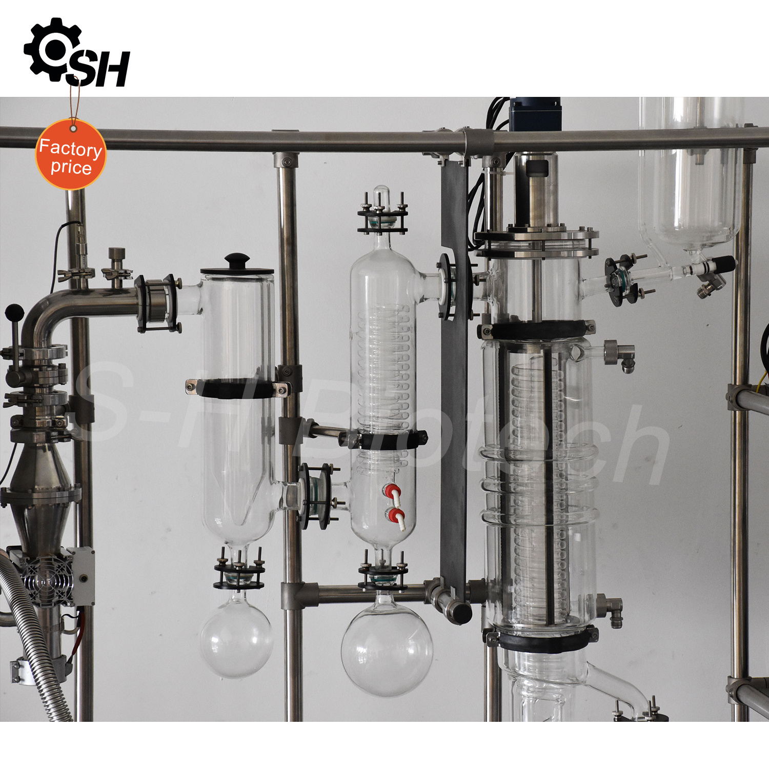 Short Path Oil Equipment Molecular Still Glass Distillation Wiped Film Molecular Distillation System Turnkey