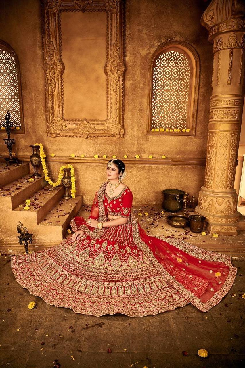 Brides Special Designer Heavy Embroidered Bridal Lehenga And Blouse With Heavy Embroidered Dress