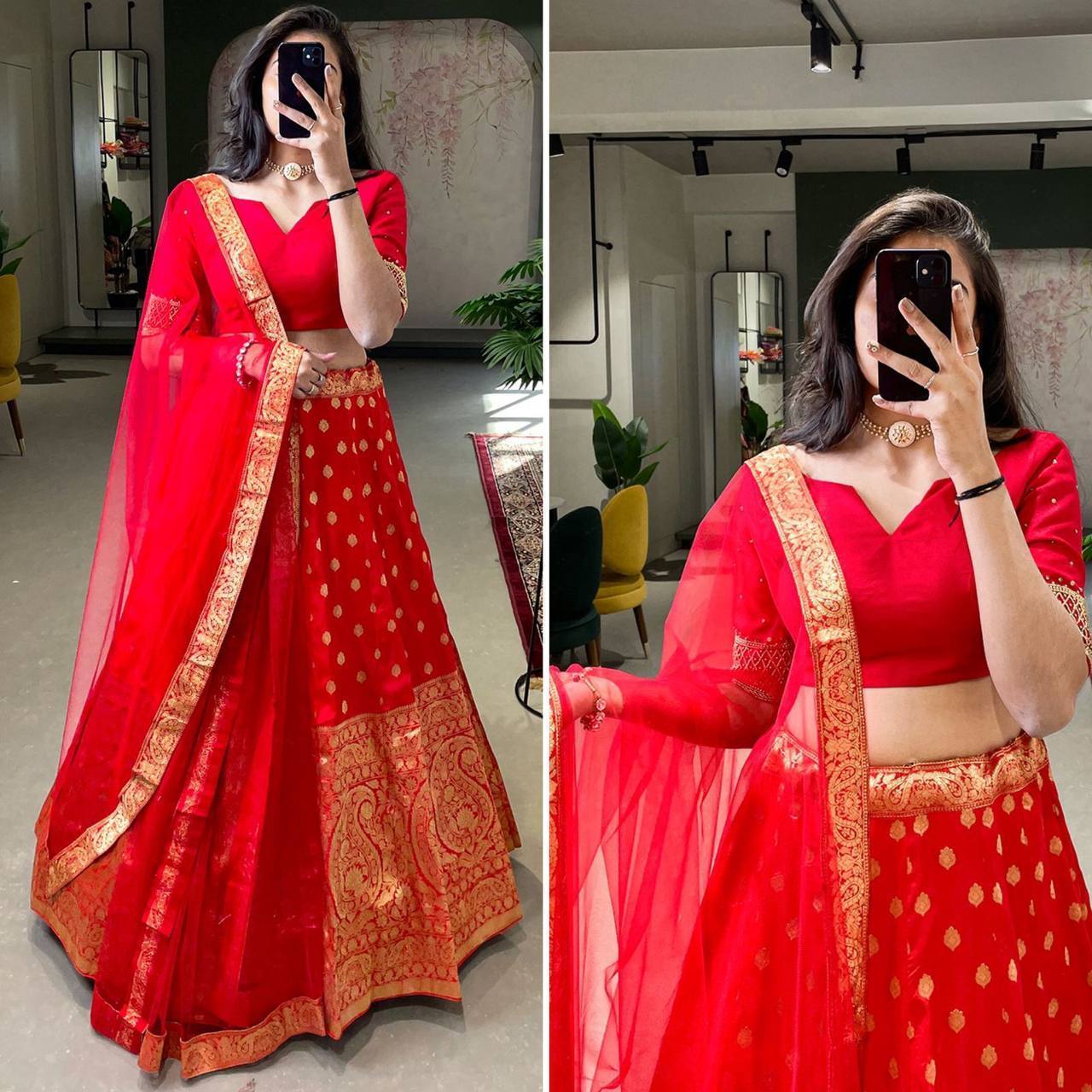 Red Colored Wedding Special Indian Style Designer fat women Special Bridal Lehenga Choli For Wedding