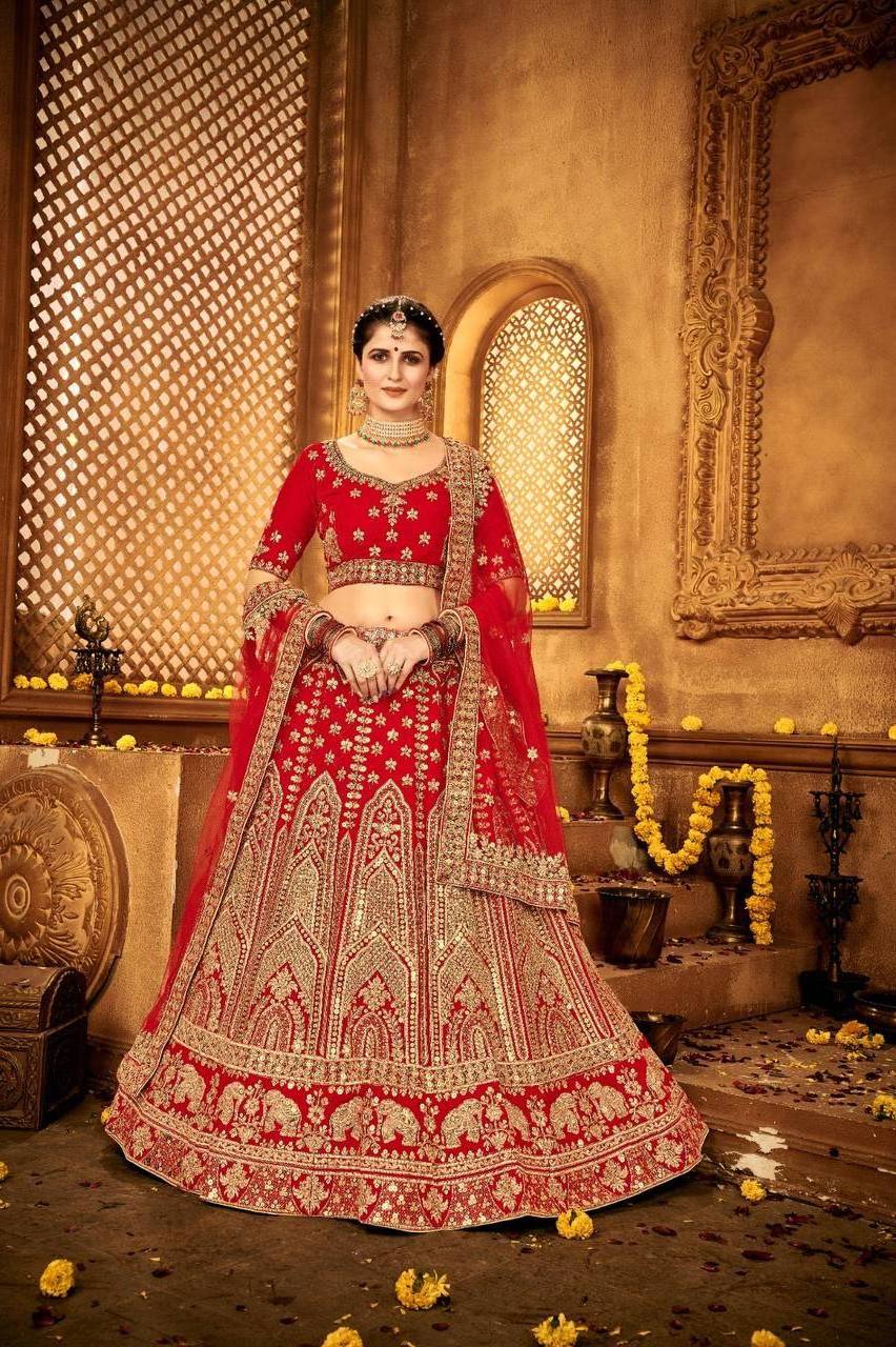 Brides Special Designer Heavy Embroidered Bridal Lehenga And Blouse With Heavy Embroidered Dress