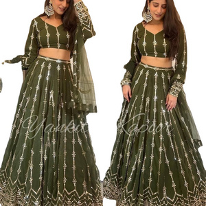 Top Quality Heavy Embroidered Georgette Lehenga Choli for Womens for Wedding Party Wear Available at Bulk Price