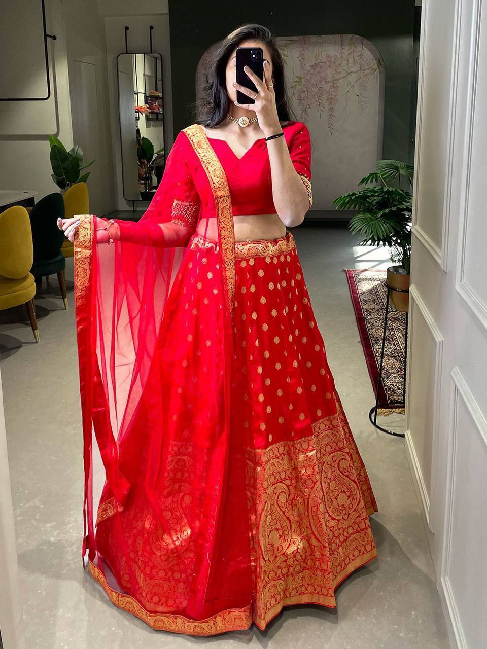 Red Colored Wedding Special Indian Style Designer fat women Special Bridal Lehenga Choli For Wedding