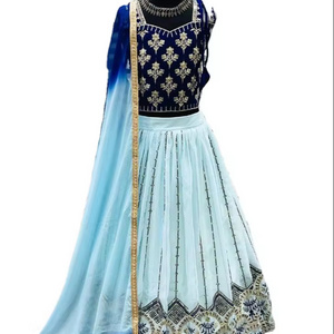 Most Trending And Rich Look Mehndi Special Wear Multi Color Choli For Kids Ethnic Garba Dance Costumes