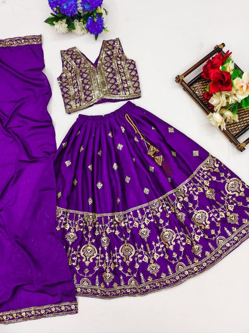 Elegant Design Full Stitched Heavy Kanjivaram Silk Reasonable rate kids lehenga choli  for Party Wear