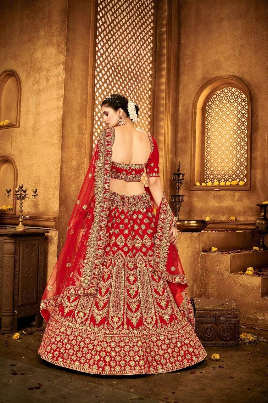 Brides Special Designer Heavy Embroidered Bridal Lehenga And Blouse With Heavy Embroidered Dress