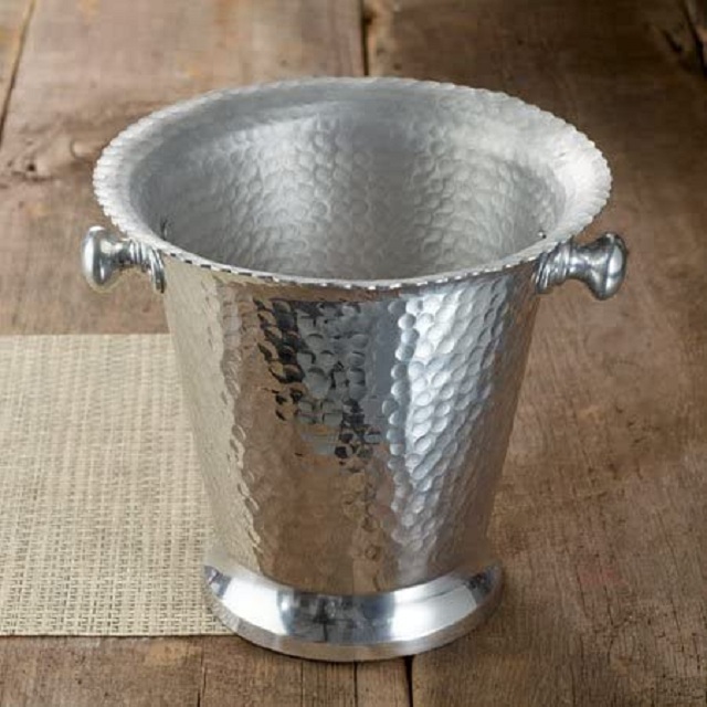 India Handicrafts Hammered Aluminum Ice Bucket