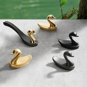 HIWELL Modern furniture hardware antique coat hooks unique wall hooks swan shape wall hook animal