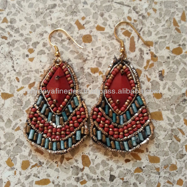 Indian Hand Embroidered Earrings