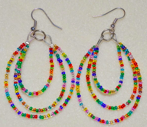 Indian Multi Color Handmade Embroidered Earrings