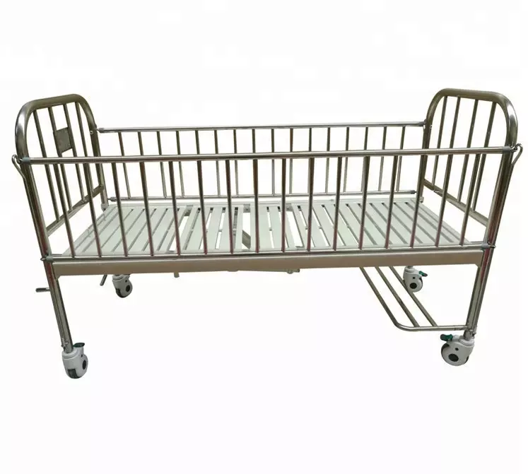 stainless-steel metal high rail pediatric baby children hospital sand bed prices