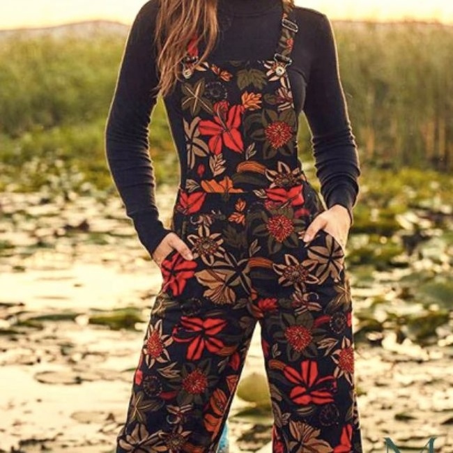 2024 Designer Overalls Women Floral Prints Hippie Pajamas Pants Boho Jumpsuit Outfit Party Bohemian Dress Boho KoreanFashion Fit