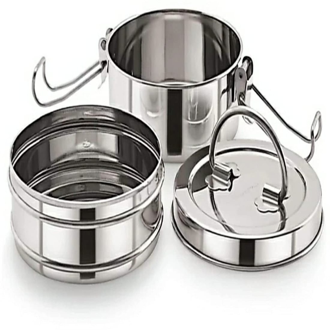 Made in India Wholesale Stainless Steel Clip Tiffin Box with Locking Clip Food Packing Lunch Boxes