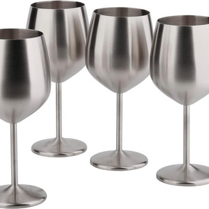 Direct Factory Sale Stainless Steel wine Glass Stainless Steel Martini Cocktail Glass Wine Goblet Party Drinking Glasses