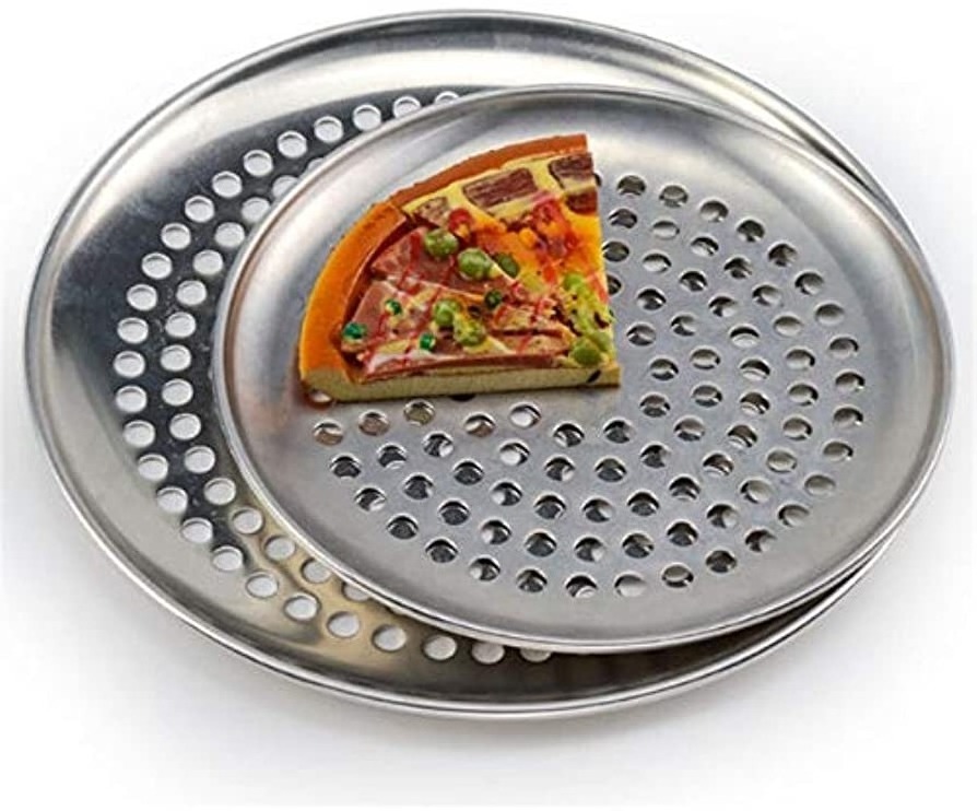 Indian Manufacturer Non-Stick Ovens Safe Stainless Steel Round Perforated Pizza Baking Trays