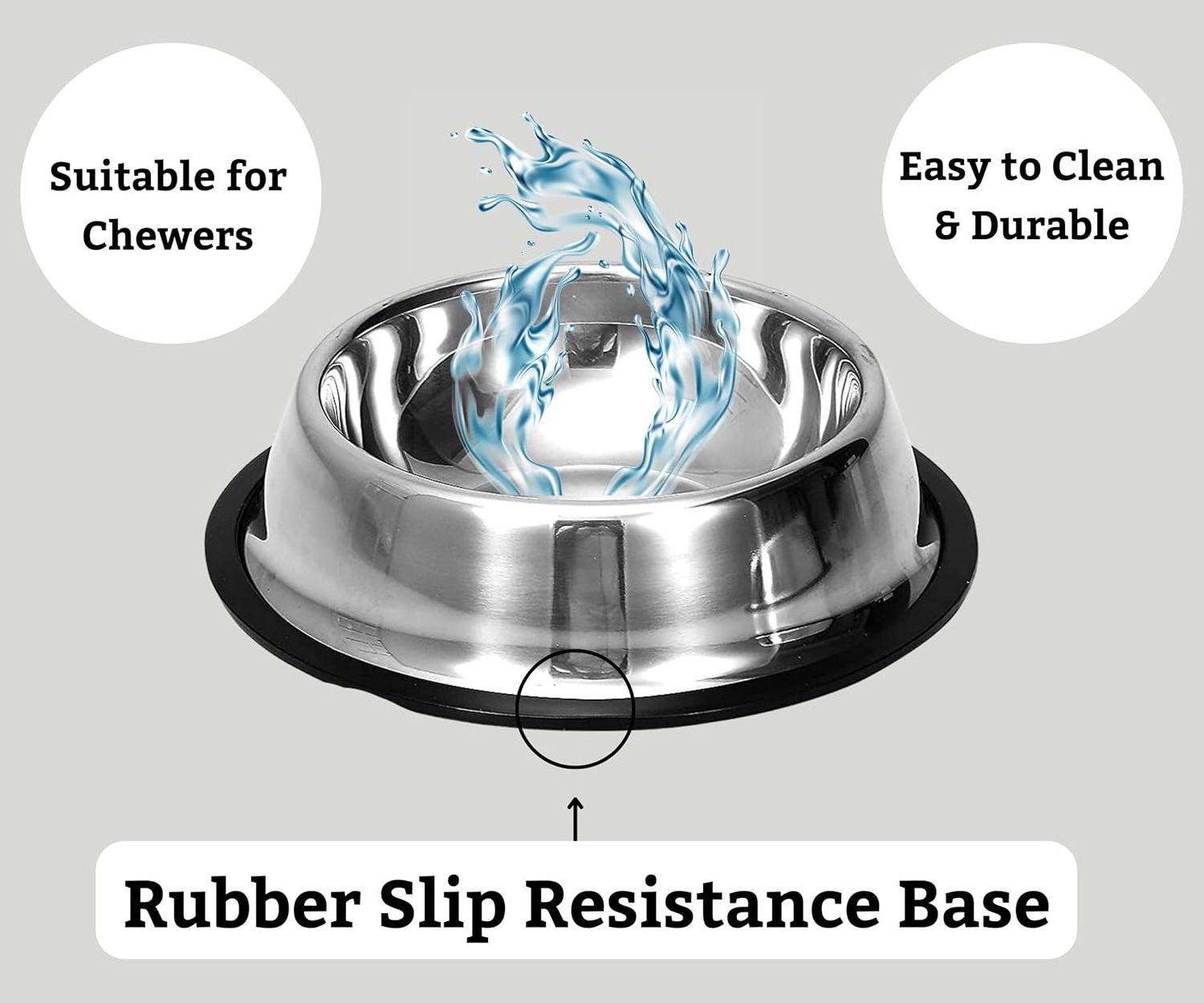 Non-Skid Premium Stainless Steel Bowl Feeder For Cat Dog Rubber Base Fully Customized Dishwasher safe Easy to clean Unbreakable