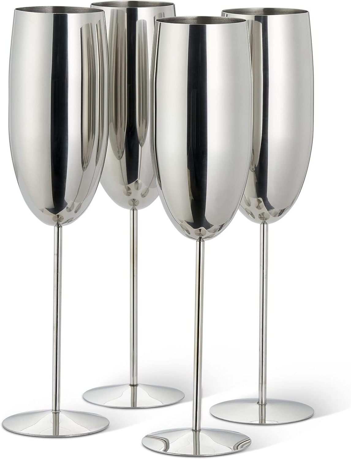 Wholesale Manufacturer Unbreakable Stainless Steel Wine Glasses Bar Champagne Flutes Gold Metal Goblet