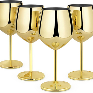 Stainless Steel Goblet Copper Plated Wine Glass Drink Goblet Party Cocktail Barware Beer Martini Glasses Wedding Gifts