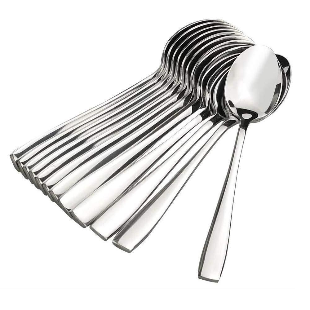 Wholesale Top Quality Durable Stainless Steel Embossed Tableware Spoons Cutlery Set Dinner Food Eating