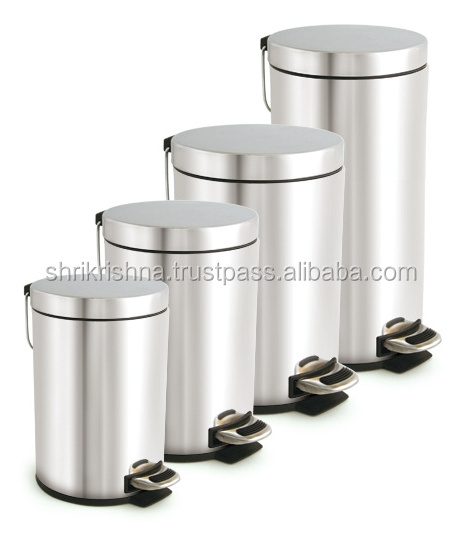 Sale from Indian Vendor Wholesale Basic Household Stainless Steel Dust Bin Rubbish Waste Recycle